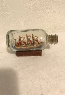 Vintage 3.5” ship in bottle