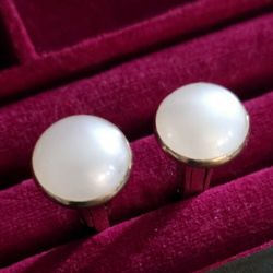 Vintage gold tone white domed cufflinks hickok usa cufflinks Set Of 2