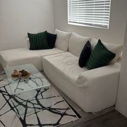 White Cloud Boneless Sectional Sofa Couch 