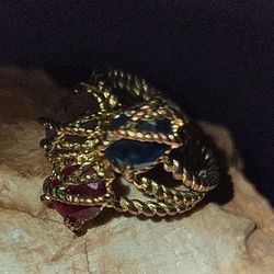 Twisted Wire wrapped 3 RhineStone Ring