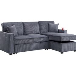 New Sleeper Sectional Couch With Storage / Free Delivery 