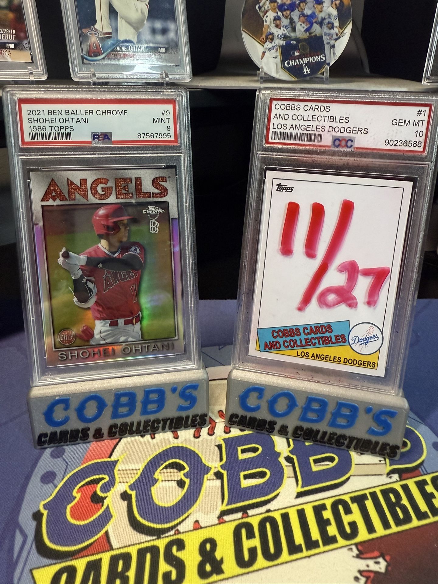 2021 TOPPS CHROME BEN BALLER 1986 TOPPS #9 SHOHEI OHTANI 1986 TOPPS PSA 9