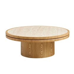 35.43 inch Coffee Table Sintered Stone Tabletop with Sturdy MDF Pedestal for Living Room Bedroom, Reception Room Apartment Easy Assembly