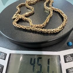 🎁 14k  Solid Yellow Gold Byzantine Chain Necklace