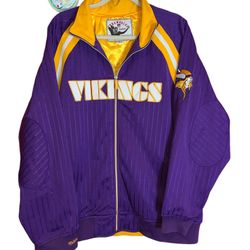 Vikings pin stripe purple yellow sweater hoody rare 