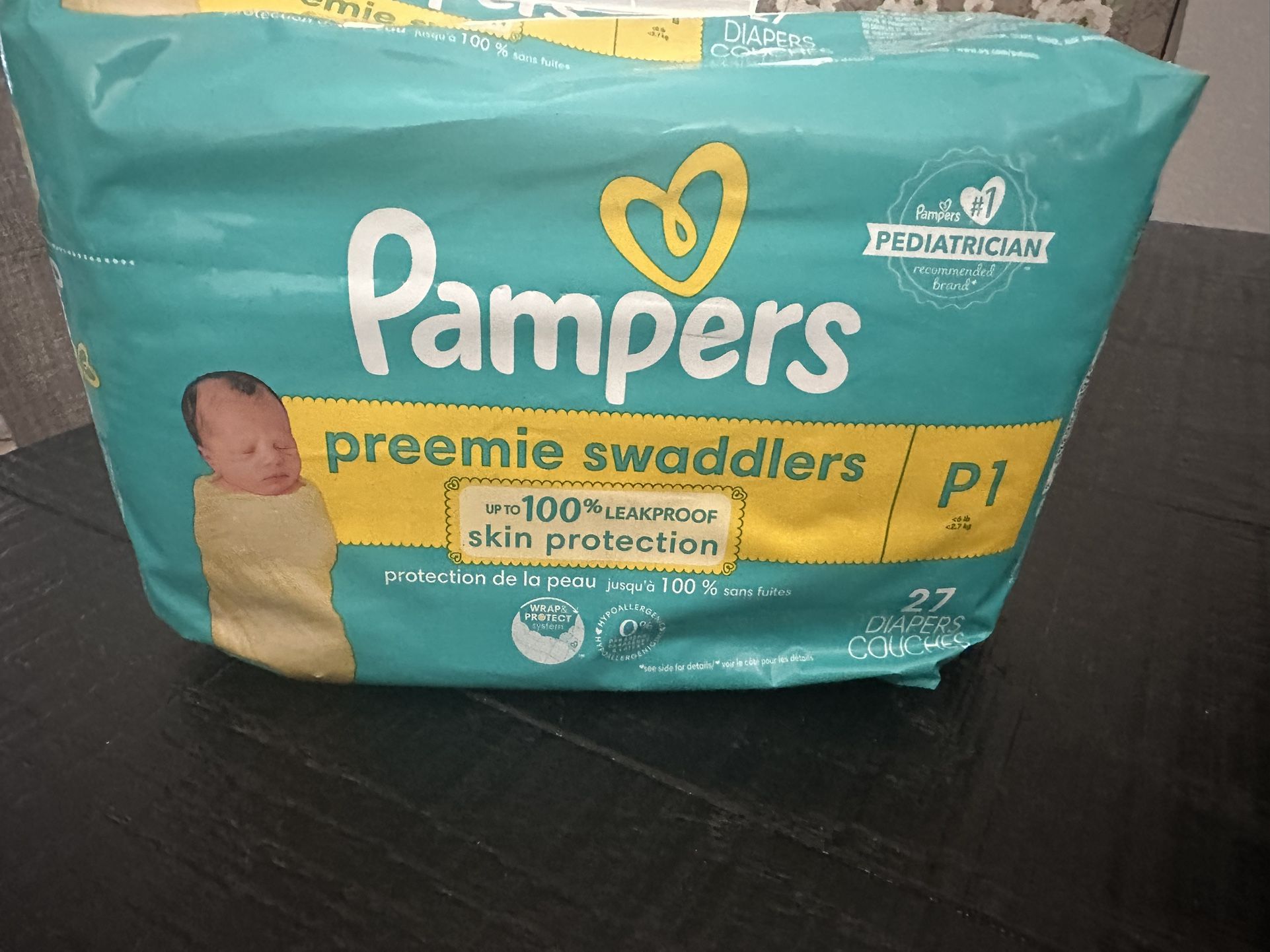 New Pampers Preemie Swaddler  Diapers 27 Count 