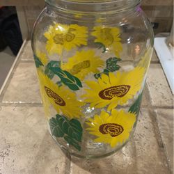 Sunflower Glass Storage Container/No Lid
