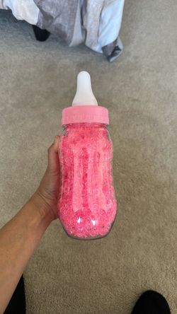Pink Baby Bottle with mini pacifiers