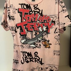 Tom And Jerry Men Large Shirt