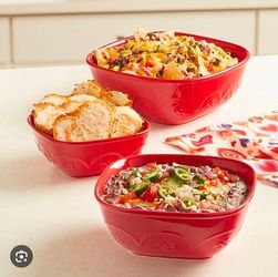 princess house marbella ruby square bowls