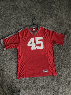 NIKE MENS OHIO STATE OSU BUCKEYES 2011 PRO COMBAT RIVALRY 1961 THROWBACK FOOTBALL JERSEY XL