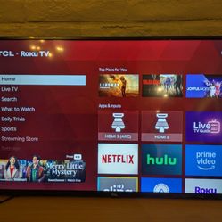 49" TCL Roku Smart TV w/Mounts and Cover 