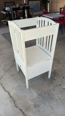 White Wood kids kitchen helper foldable