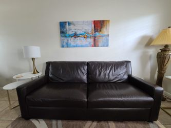 Dark Brown Leather Couch