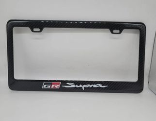 BRAND NEW GR SUPRA 100% Real Carbon Fiber License Plate Frame Tag Cover Original 3K