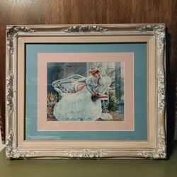 Victorian Lady Art Print, Framed w/Glass 21"×25"