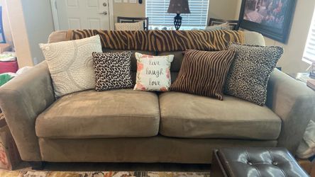 Couch, tan, 8ft 2in.