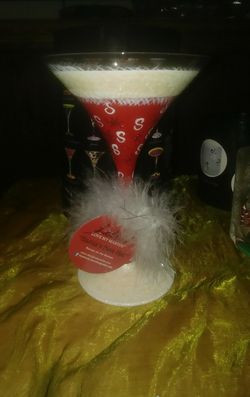 "Santa's New Hat" Martini Glass by Lolita