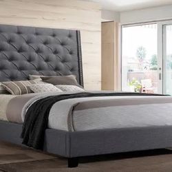 Gray Queen Size Bed Frame 