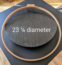 Wood Quilt Round Hoop  Wing Nut Craft Embroidery  23" X 1/4"