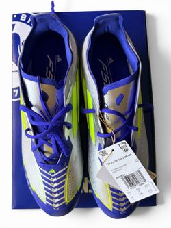 Adidas F50 Elite FG J Messi Football Cleats Silver/Blue/Volt US 6