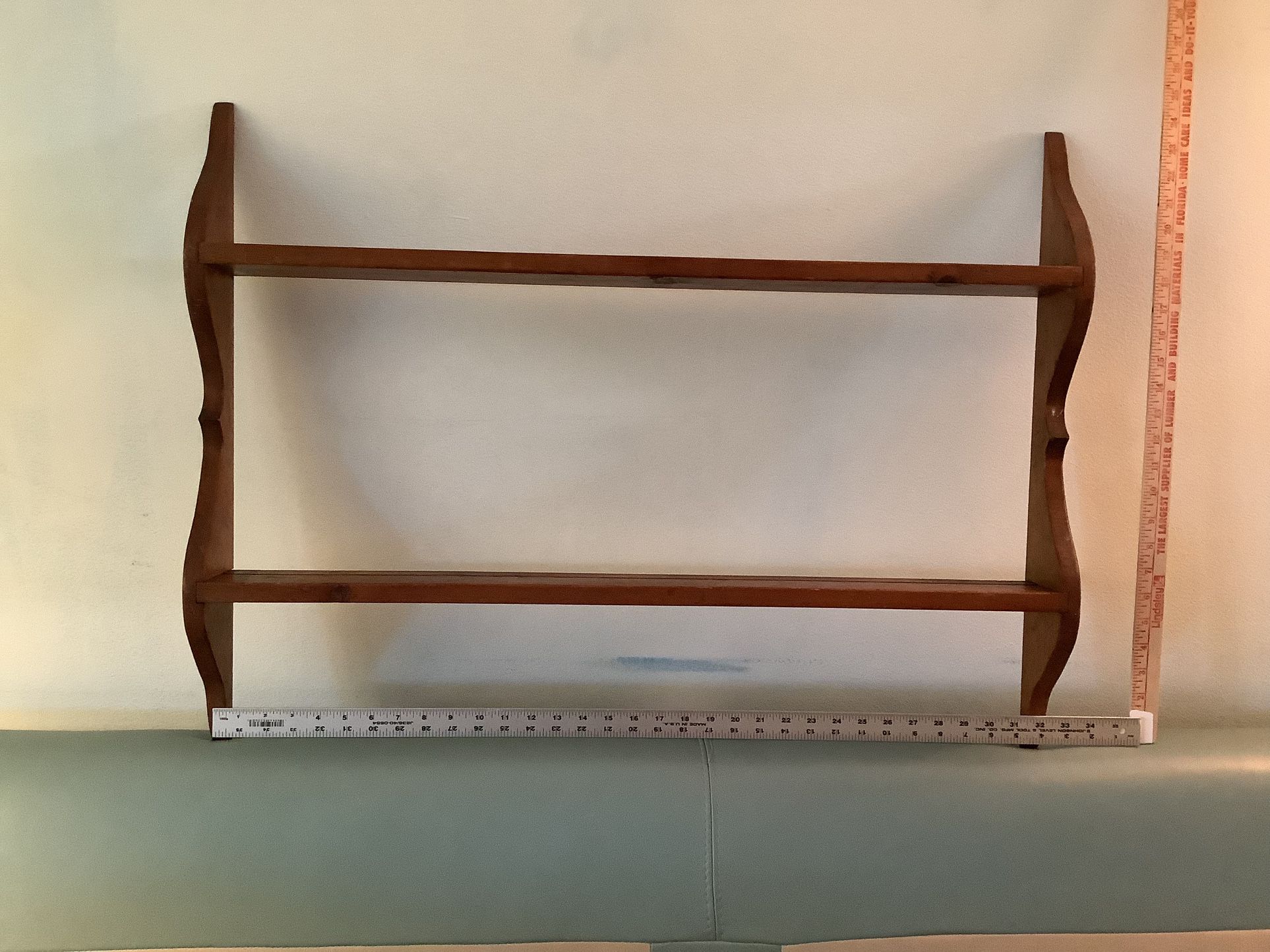 SWEET SMALL WOOD SHELF w groove for plates