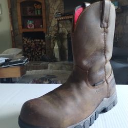 (Size -9.5D) Like New, Men's, Justin Basque Brown Composite Toe Work Boots WK4581 Russell s Western Wear Inc.
