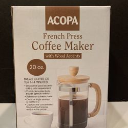 French Press Coffe Maker 20oz By Acopa