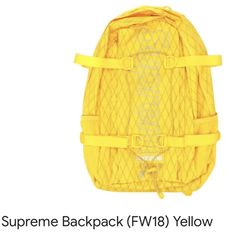 SUPREME yellow Backpack (FW18) 