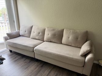 Beige Sectional Sofa with Chaise