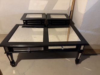 3 Piece Living Room Table Set - Glass