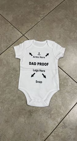 Dad Proof Baby Boy’s / Girl’s Onesie, Size 6 Months