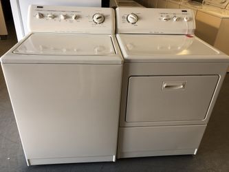 Used kenmore Elite heavy duty washer and dryer set. 1 year warranty