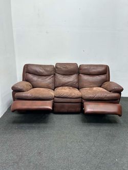 3 seater brown leather recliner - we can deliver and setup
