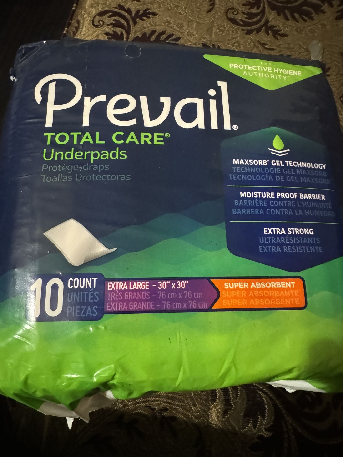 Underpad Prevail Super, 30 X 30", Heavy Absorbency,