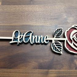 Flower Name Custom Present Gift Special Day Made Of Walnut And Maple 