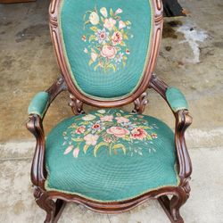 Antique Embroidered Rocking Chair