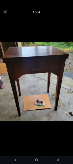 Mid-century modern Sears roebuck sewing table with hinges
