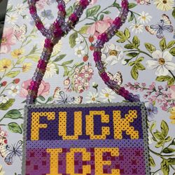 Fuck Ice Perler Necklace Raves Festivals 
