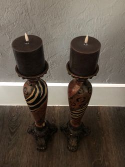 New!!!! Animal Print Candle Holders Qty2 $15 Ea