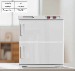 32L Hot Towel Warmer, Double Cabinet Towel Warmer with Stainless Steel Racks, Heating for Salon, Spa, Home,White $100