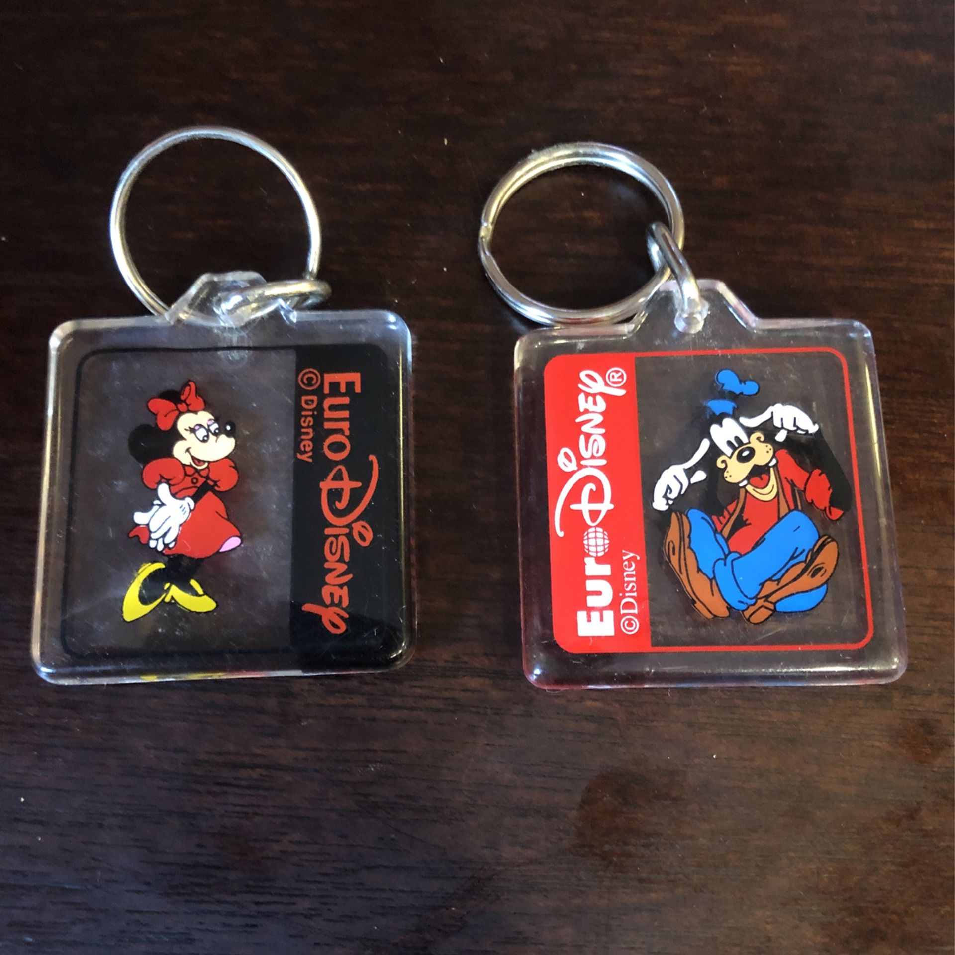 EURO DISNEY Keychain Lot Of 2. Minnie And Pluto