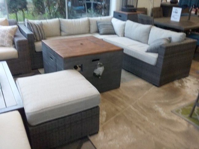 New 4pc outdoor patio furniture sectional sofa set with firepit tax included free delivery