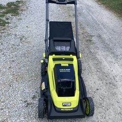 Ryobi 20” Self-Propelled Lawn Mower with 2(18volt) battery and charger