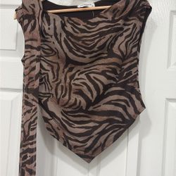 Blouse Brown Size Medium 
