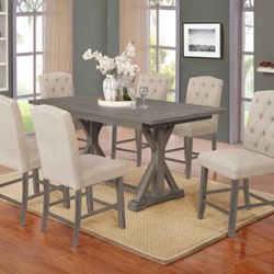 -Counter Height Dining Table With 6 Chairs (CLEARANCE SALE)