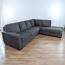 Dark Gray McDade 90”x114” 2pc Modern Sectional Sofa by Living Spaces