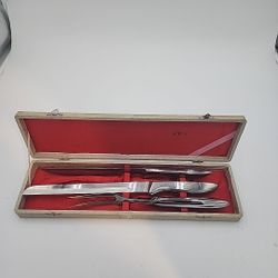 Vintage Stainless Steel Carving Fork and Knife Made in Japan 3 Pack