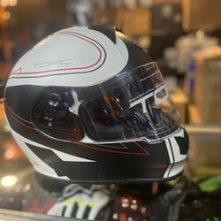 New Mayte Black And White Dot Motorcycle Helmet $110