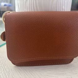 Brown new genuine leather key chain wallet